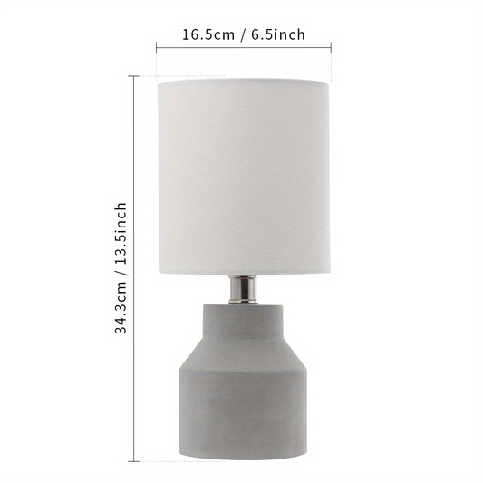 Concrete/Terrazzo Table Lamp with Off-White Linen Lampshade, 6.5 x 13.5 Inch, 4 Colors