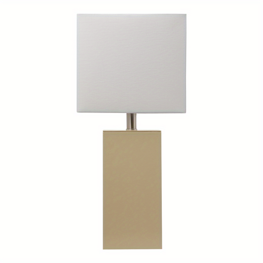 PU Table Lamp with Off-White Rectangle Linen Lampshade, 6 x 10 x 22 Inch, 6 Colors
