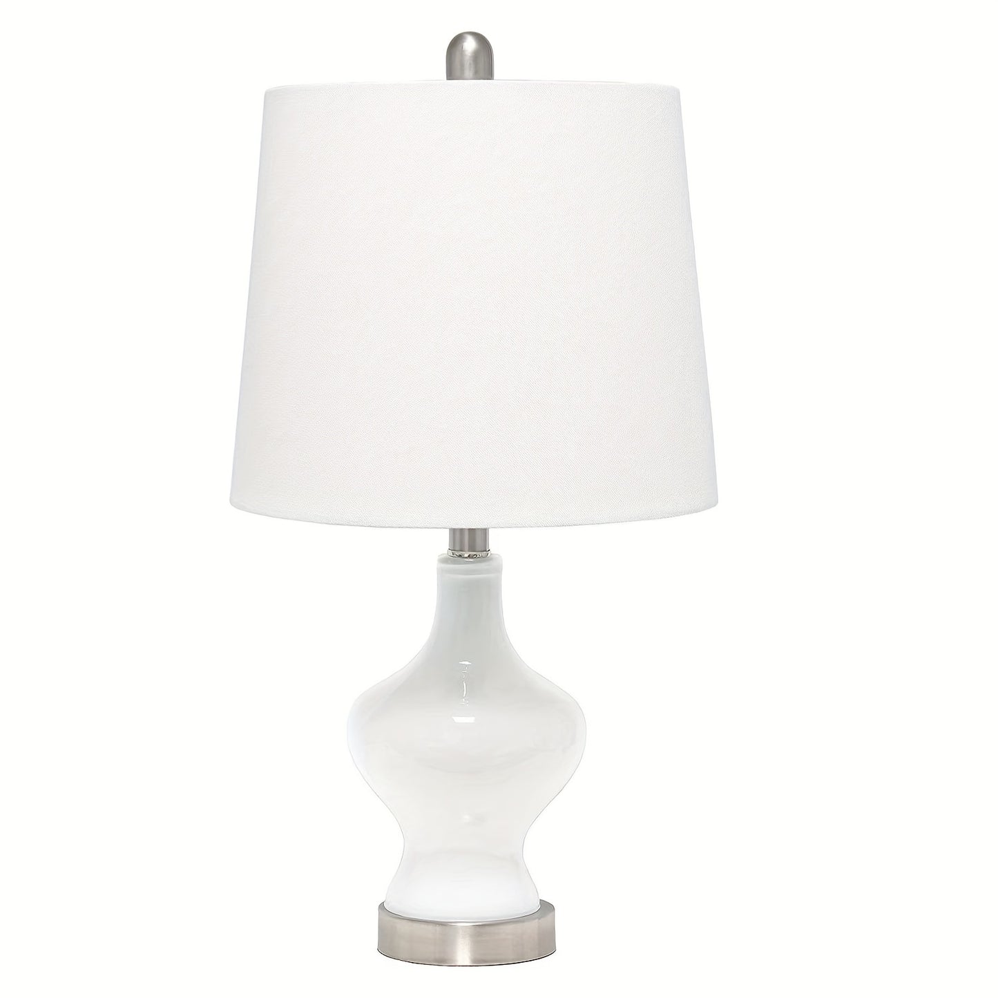 Porcelain Table Lamp with Off-White Linen Lampshade, 12 x 22 Inch, 4 Colors