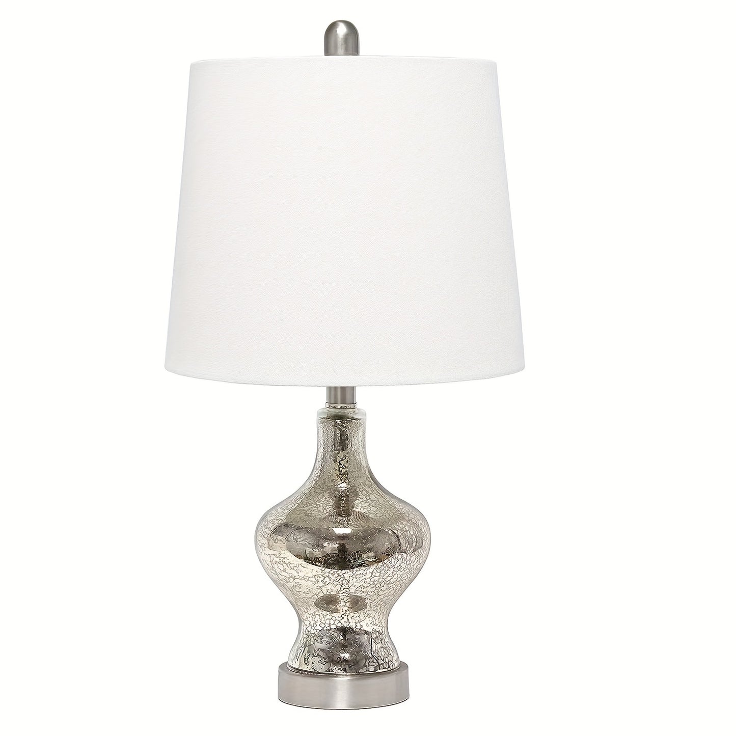 Porcelain Table Lamp with Off-White Linen Lampshade, 12 x 22 Inch, 4 Colors