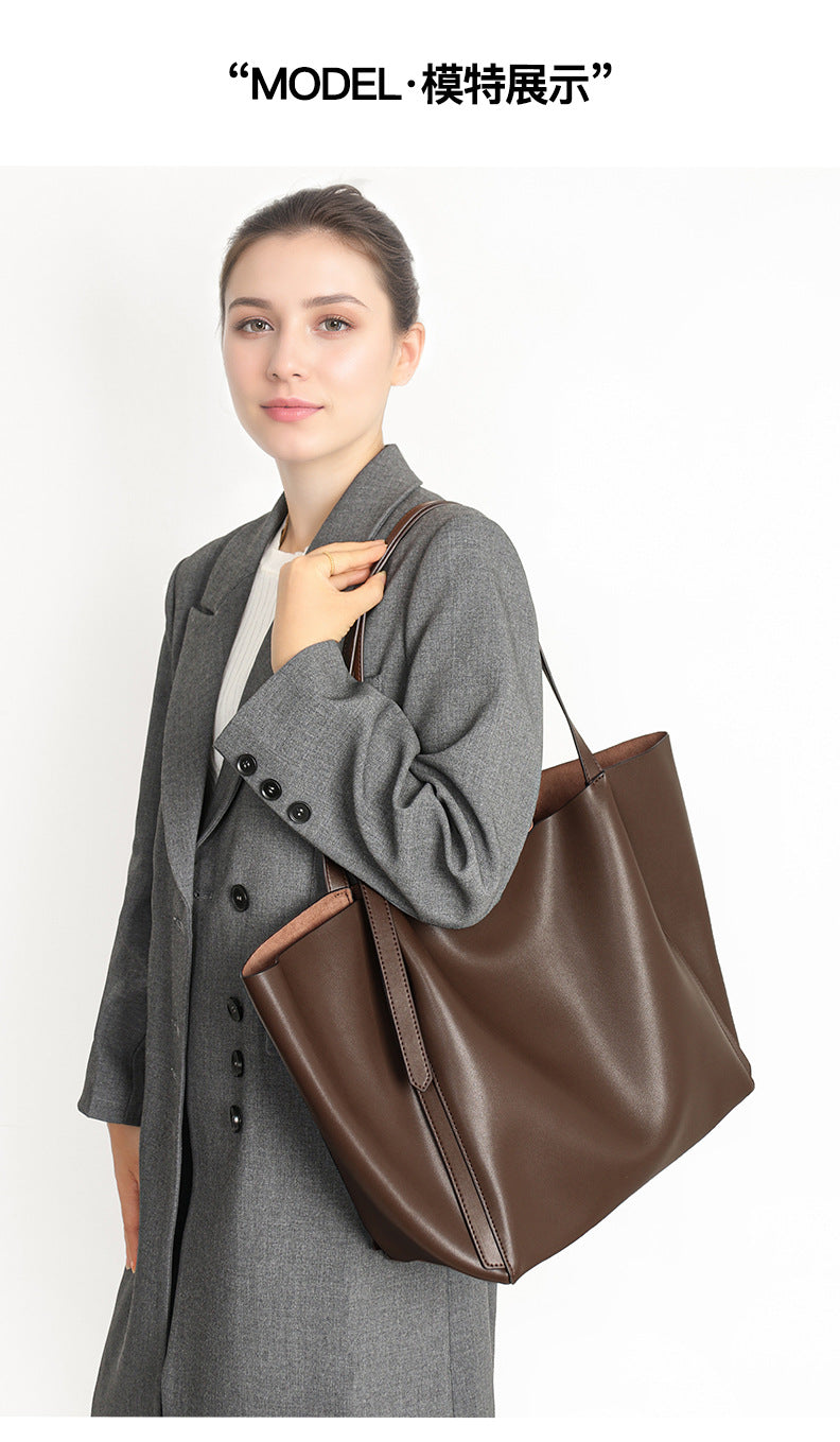 Women's Large-capacity Leather Bag, Shoulder Bag