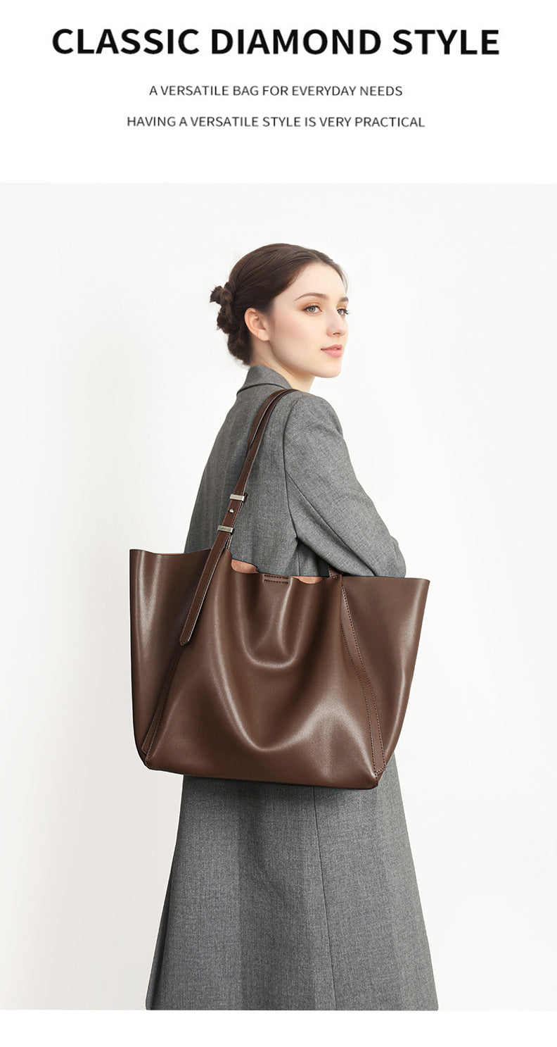 Women's Large-capacity Leather Bag, Shoulder Bag