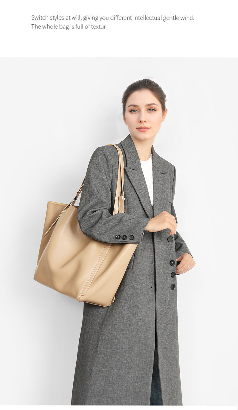 Women's Large-capacity Leather Bag, Shoulder Bag