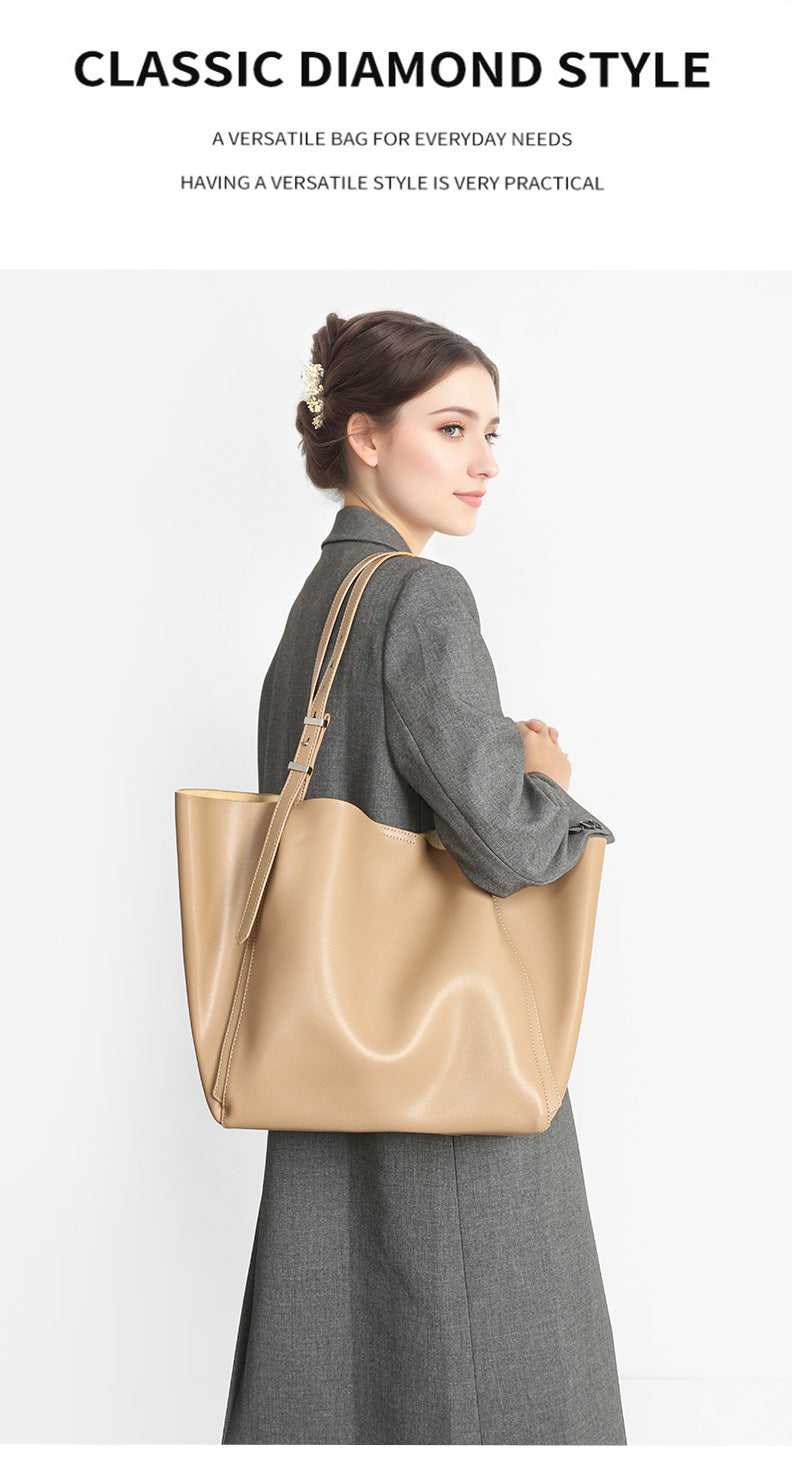 Women's Large-capacity Leather Bag, Shoulder Bag