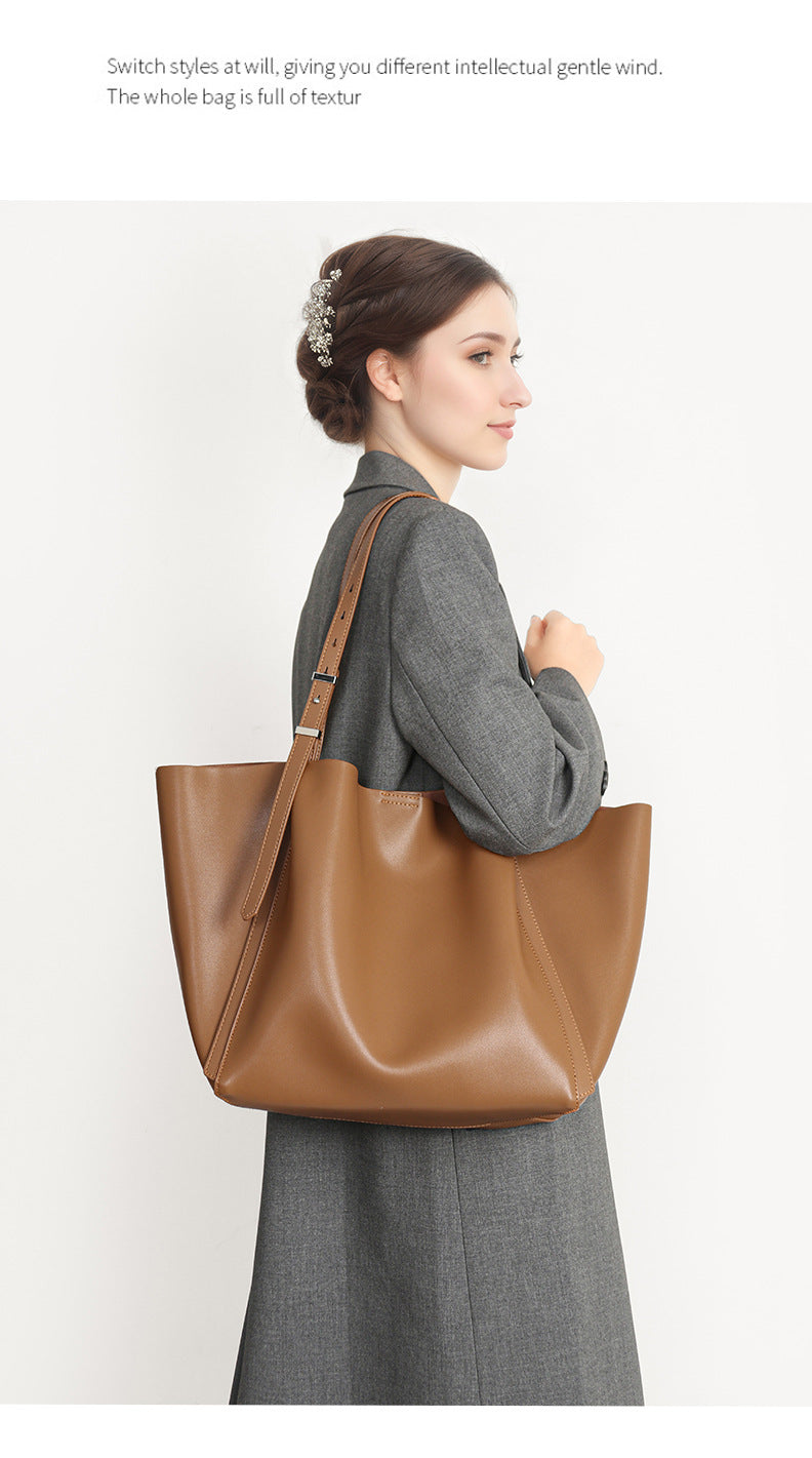 Women's Large-capacity Leather Bag, Shoulder Bag