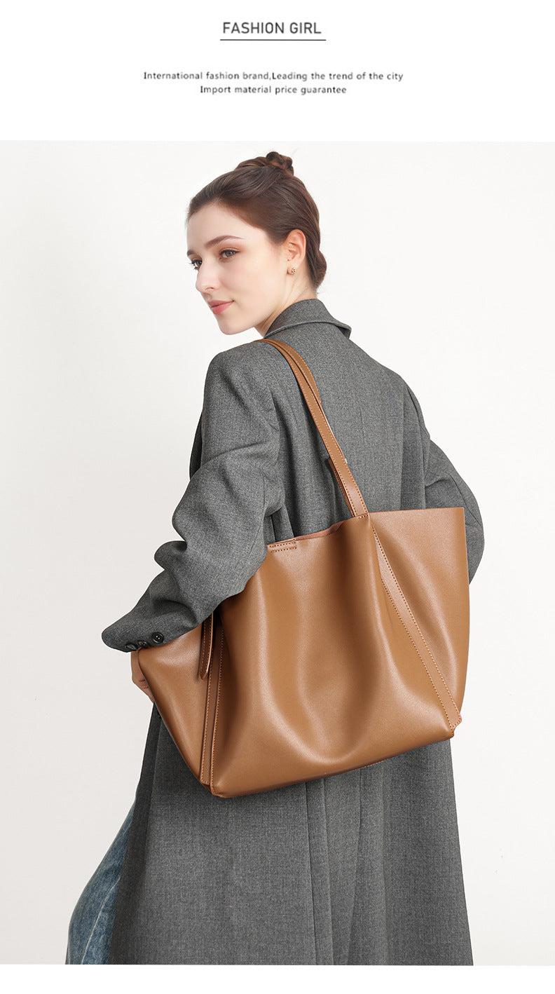 Women's Large-capacity Leather Bag, Shoulder Bag