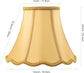 Saangseon Bell Lamp Shade, Scalloped Golden Faux Silk Fabric Lampshade Replacement, Softback, 7'' Top x 14'' Bottom x 10.5'' Slant Height x 10'' Vertical Height, Brass Spider
