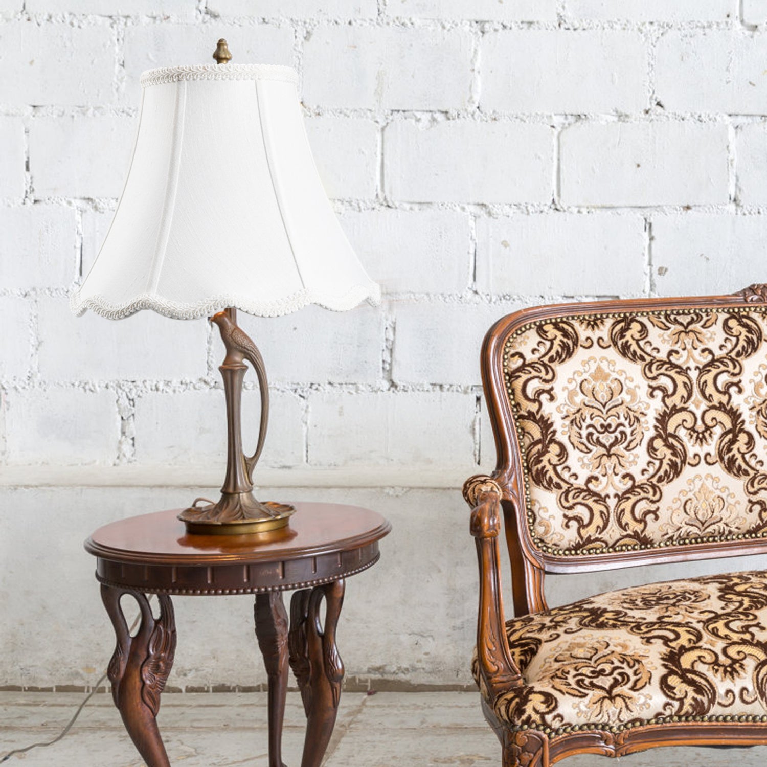 This bell imperial style lampshade will be perfectly compatible with bronze color or antique brass metal base table lamp