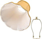 Saangseon Bell Lamp Shade, Scalloped Golden Faux Silk Fabric Lampshade Replacement, Softback, 6'' Top x 11.5'' Bottom x 9.5'' Slant Height x 9'' Vertical Height, Brass Spider