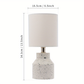 Concrete/Terrazzo Table Lamp with Off-White Linen Lampshade, 6.5 x 13.5 Inch, 4 Colors