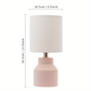Concrete/Terrazzo Table Lamp with Off-White Linen Lampshade, 6.5 x 13.5 Inch, 4 Colors