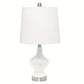 Porcelain Table Lamp with Off-White Linen Lampshade, 12 x 22 Inch, 4 Colors