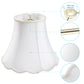 White Bell Scalloped Lamp Shade, Imperial Lampshade Replacement, Brass Spider, 3 Size