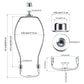 Light Duty Lamp Harp Holder Kit with Finial and Detachable Saddle Base
