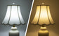 White Bell Scalloped Lamp Shade, Imperial Lampshade Replacement, Brass Spider, 3 Size