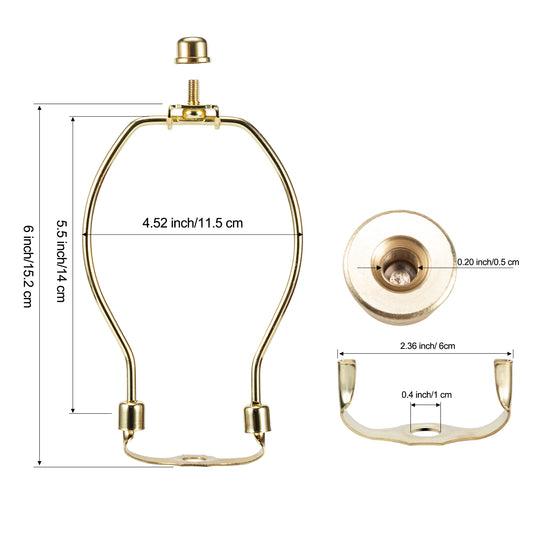 Light Duty Lamp Harp Holder Kit with Finial and Detachable Saddle Base