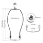 Light Duty Lamp Harp Holder Kit with Finial and Detachable Saddle Base
