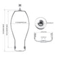 Light Duty Lamp Harp Holder Kit with Finial and Detachable Saddle Base